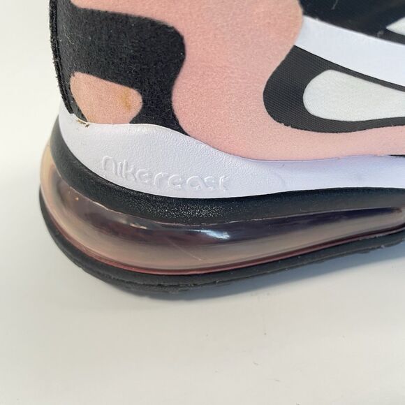 Nike Air Max 270 React Women Running Shoes Coral Black White AT6174-005 Size 8.5 - Picture 7 of 13